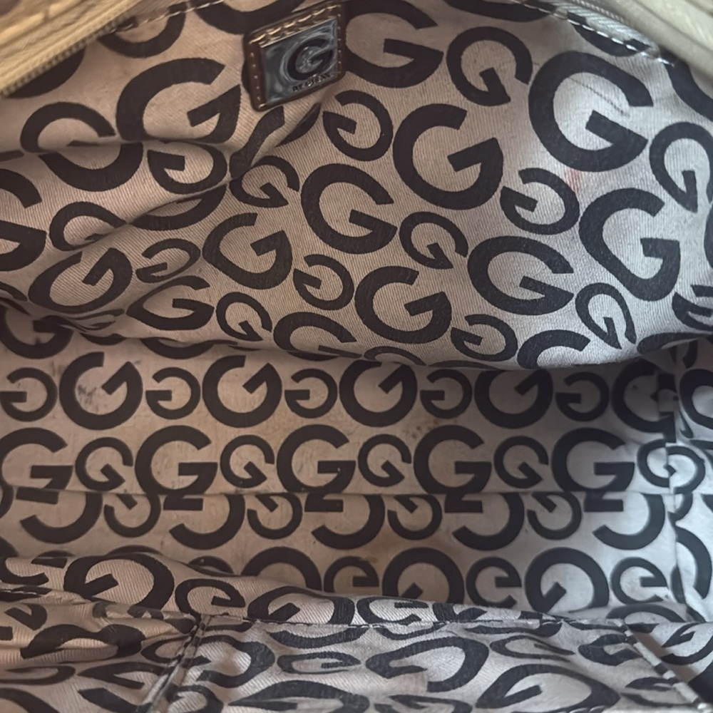 Guess Los Angeles Logo Tan Tote Bag - Picture 4 of 4